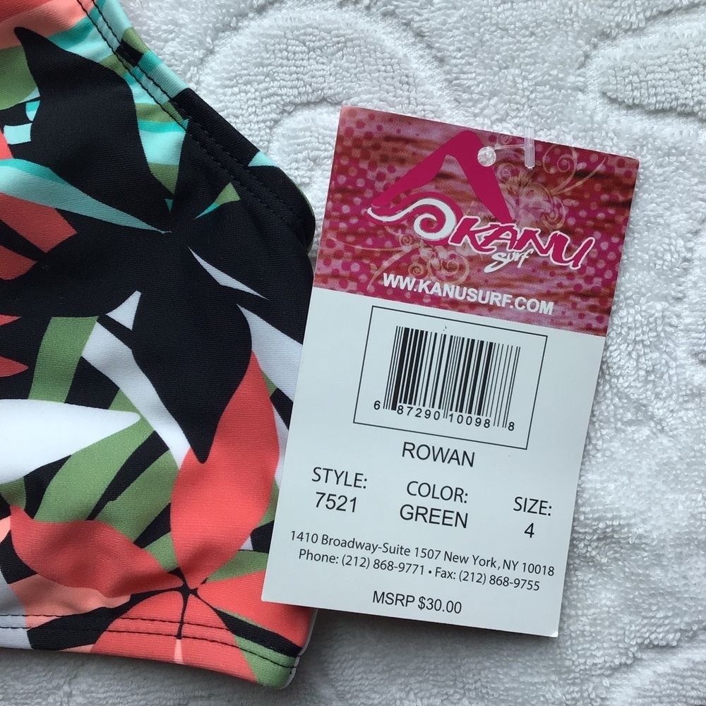 Kanu Surf Rowan Black Tropical Print Bikini Set - Size 4 - Picture 5 of 6